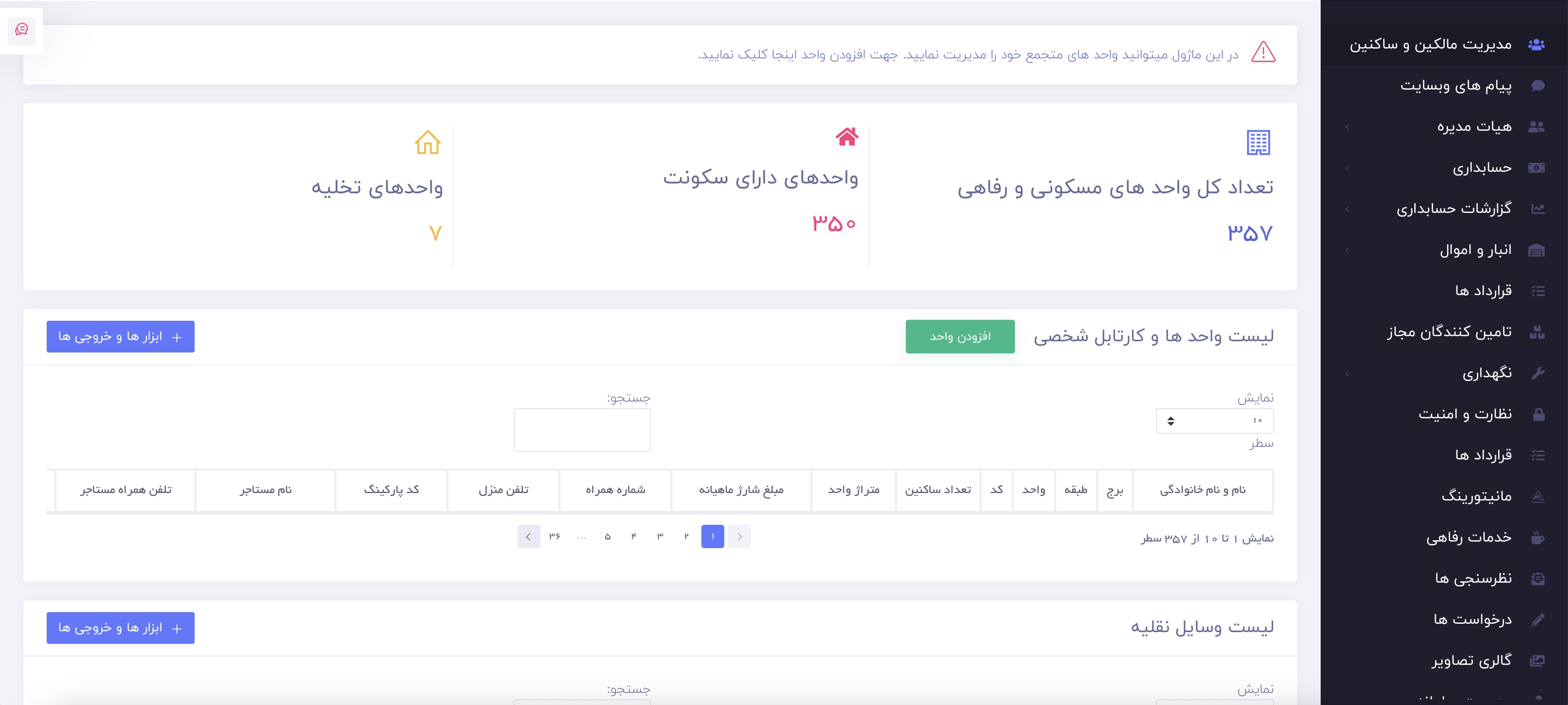 مدیریت ساکنان نوین برج